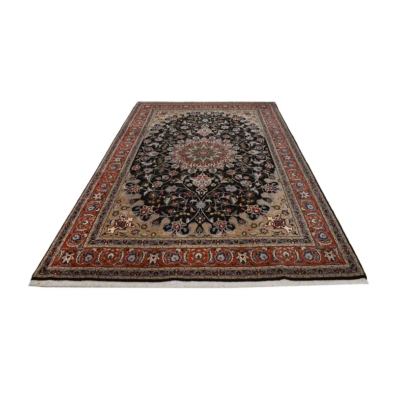 Täbriz - 40 Raj Teppich 208x318cm - Perserteppich - dunkelblau