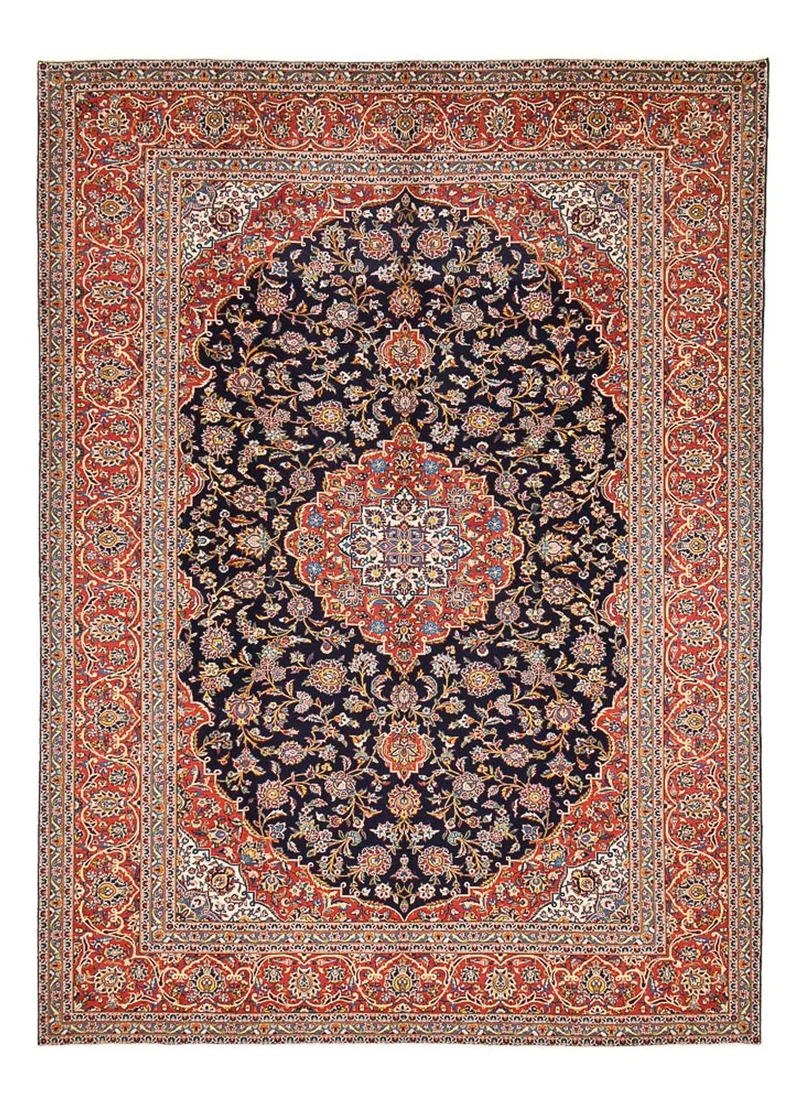 Keshan Teppich 295x398cm - Perserteppich - dunkelblau
