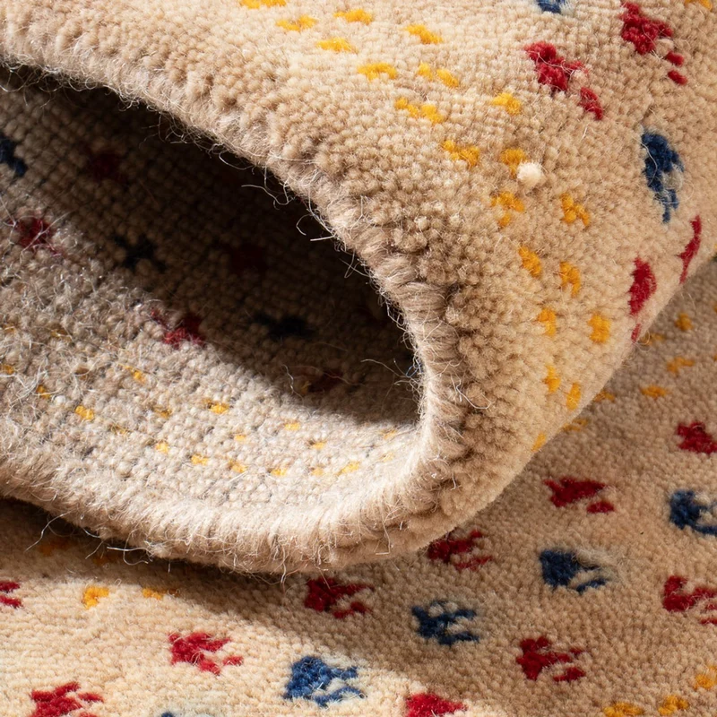 Gabbeh Teppich - Loribaft Softy - 60 x 90 cm - hellbeige