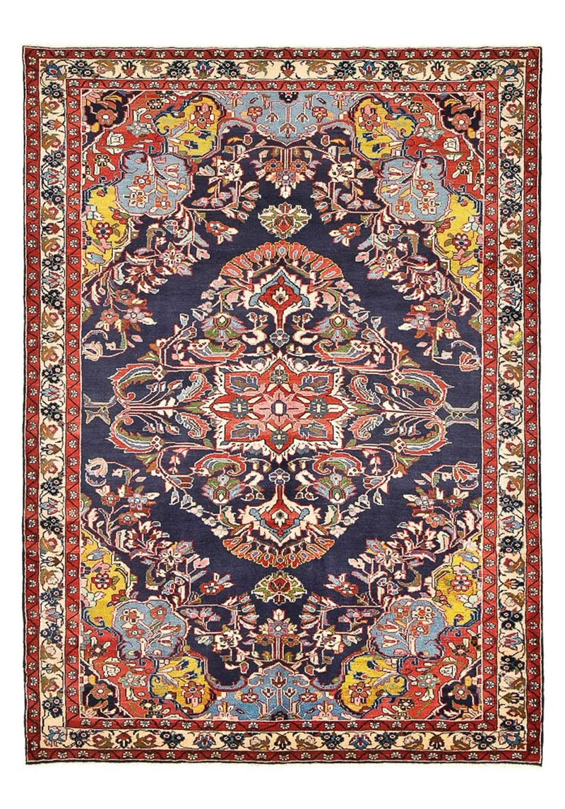 Sarough Teppich 215x311cm - Perserteppich - dunkelblau