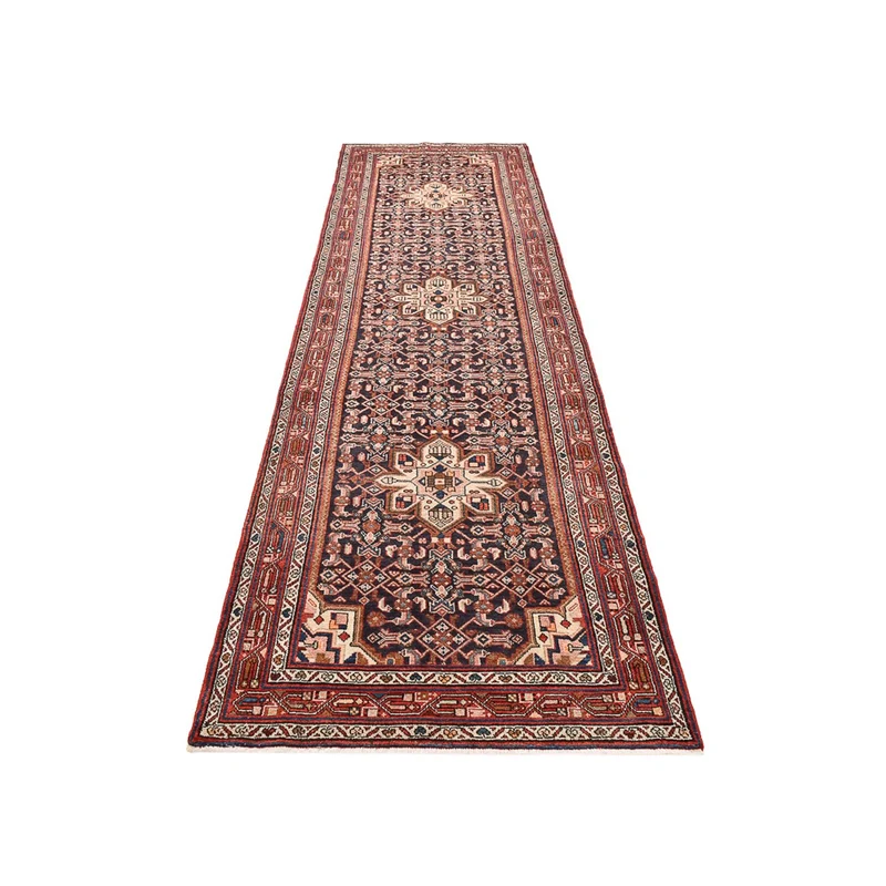 Hamadan Teppich 114x412cm - Perserteppich - dunkelrot