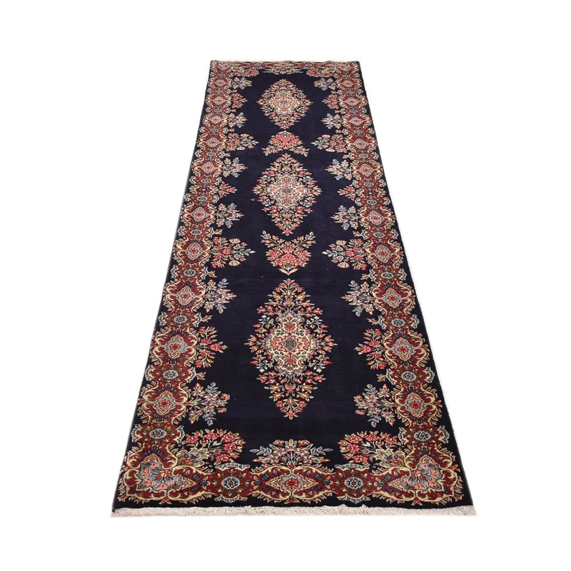Rafsanjan Teppich 95x373cm - Perserteppich - dunkelblau