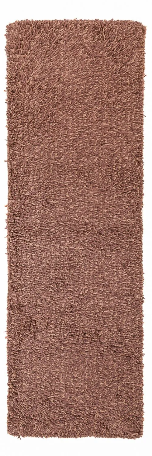 Hochflor Teppich 64x203cm - braun