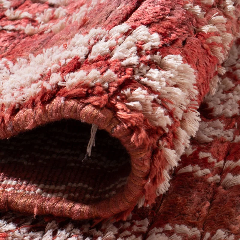 Viskose Teppich 70x222cm - hellrot