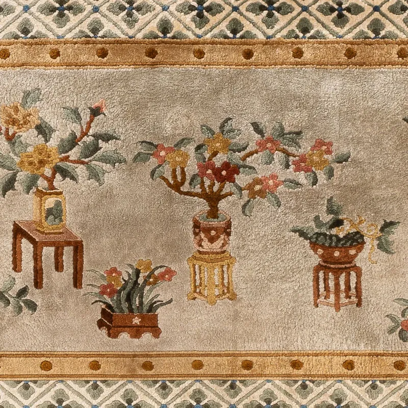 China Seide Teppich 93x154cm - Orientteppich - dunkelbeige