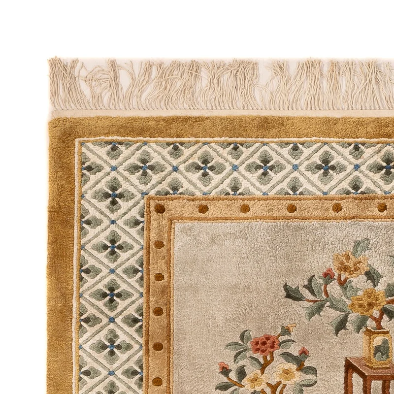 China Seide Teppich 93x154cm - Orientteppich - dunkelbeige