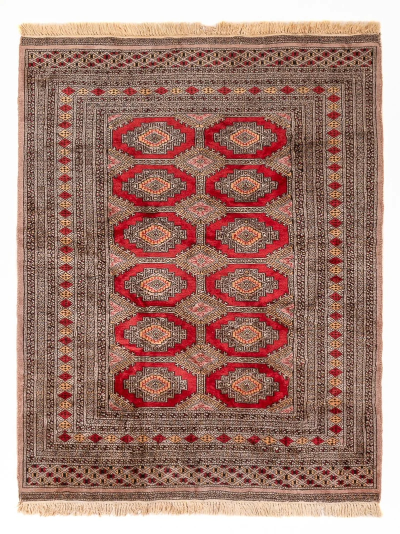 Pakistan Teppich 124x165cm - Orientteppich - dunkelbeige