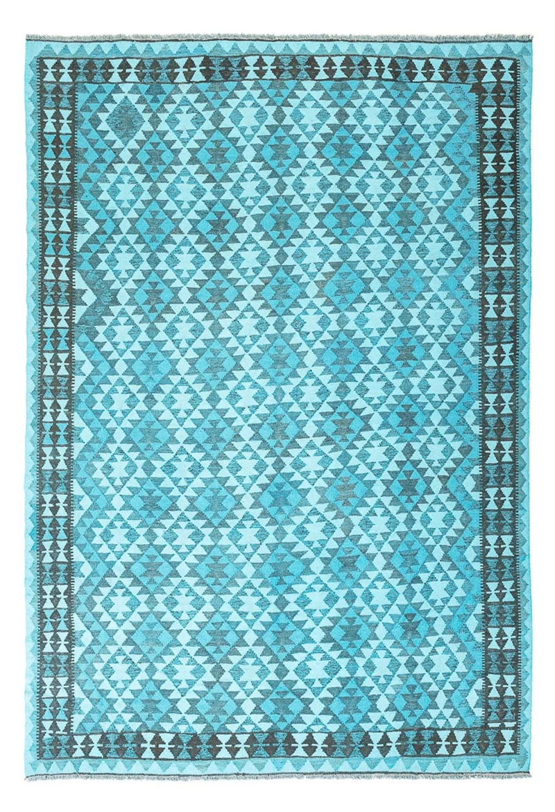 Kelim Modern Teppich 195x277cm - türkis