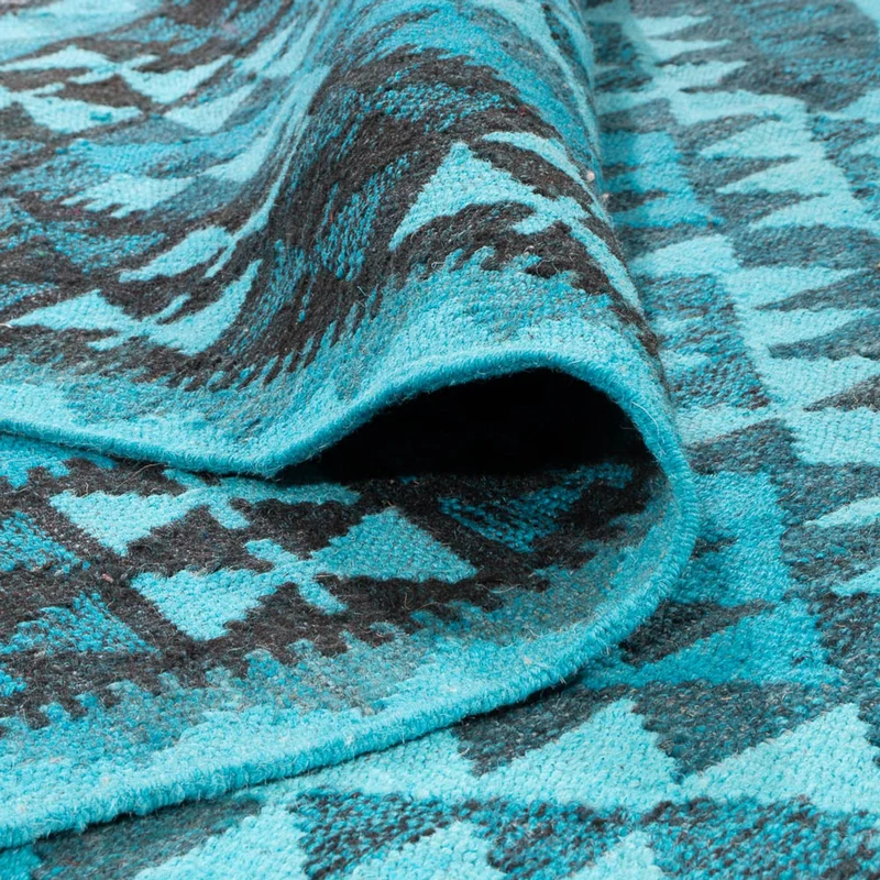 Kelim Modern Teppich 195x277cm - türkis