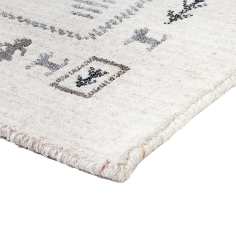 Gabbeh Teppich Indus 60x90cm - Wollteppich - beige