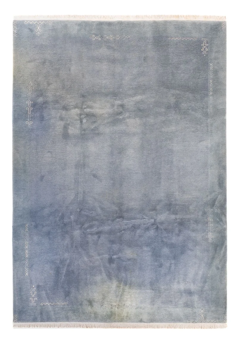Nepal Teppich 240x350cm - Wollteppich - hellblau