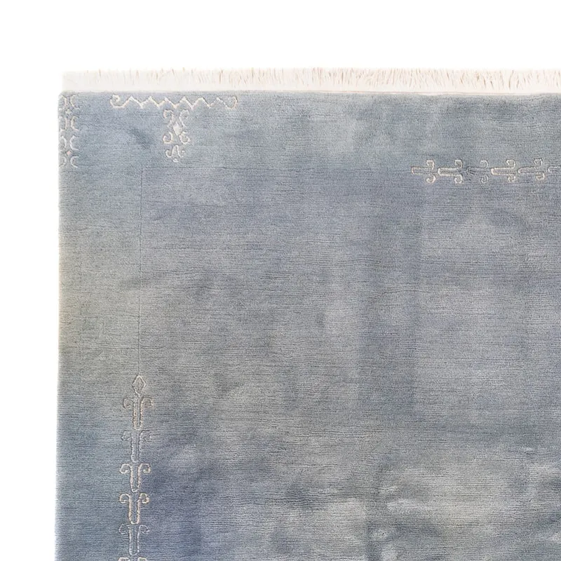 Nepal Teppich 240x350cm - Wollteppich - hellblau