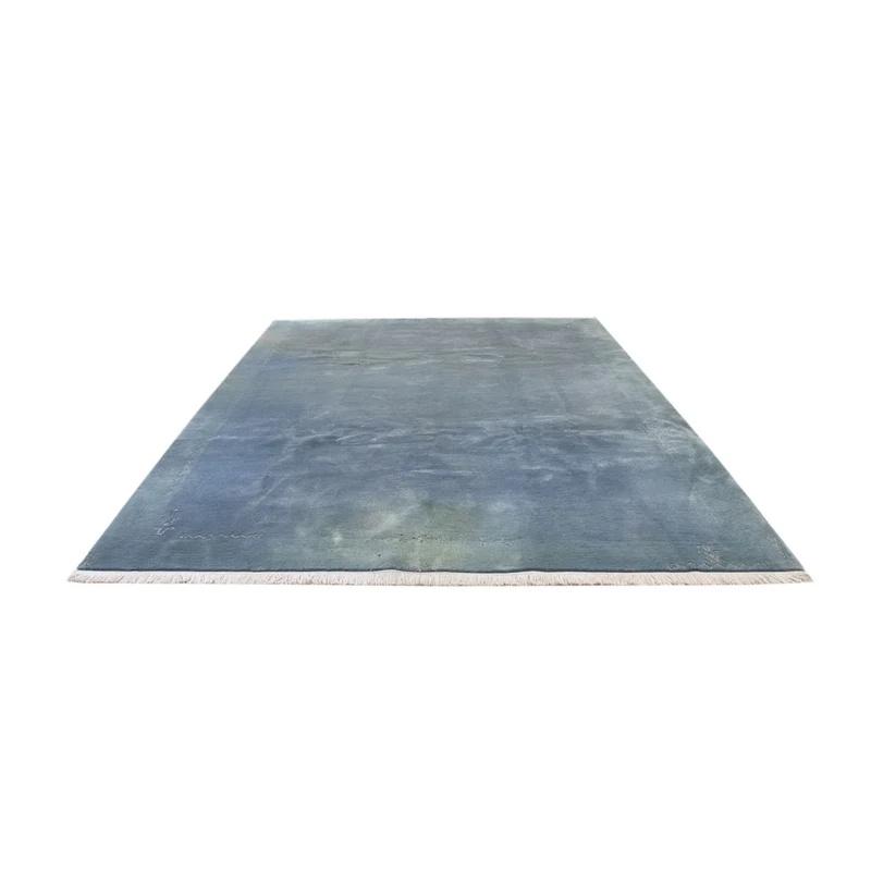 Nepal Teppich 240x350cm - Wollteppich - hellblau