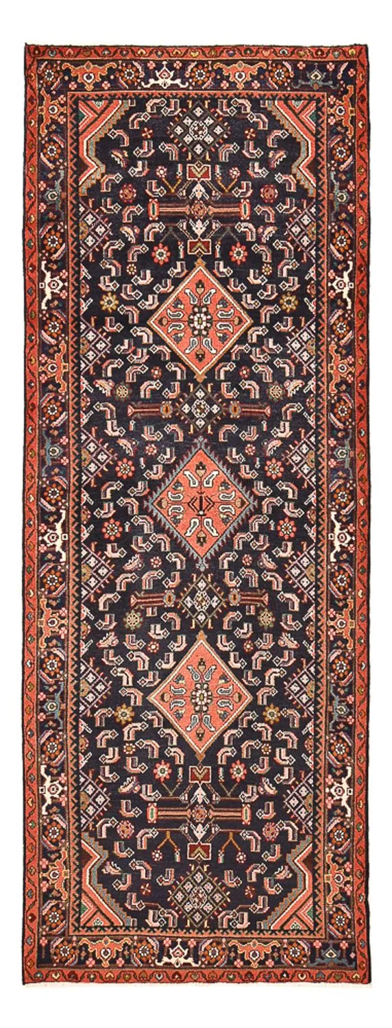 Hamadan Teppich 107x300cm - Perserteppich - dunkelblau