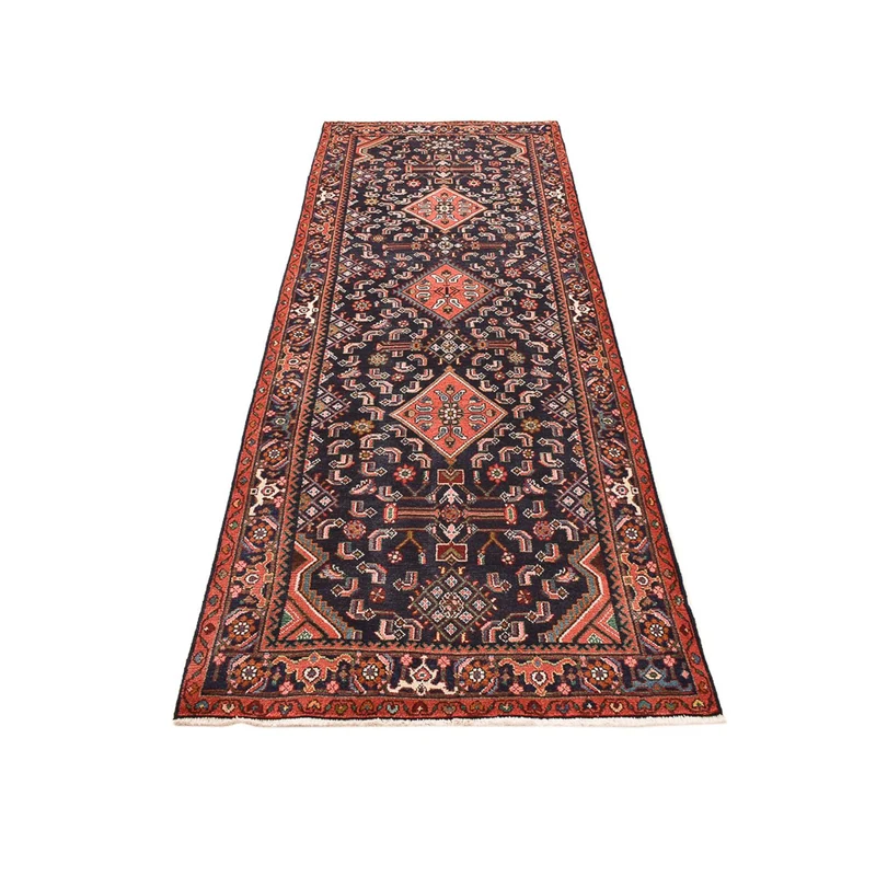 Hamadan Teppich 107x300cm - Perserteppich - dunkelblau