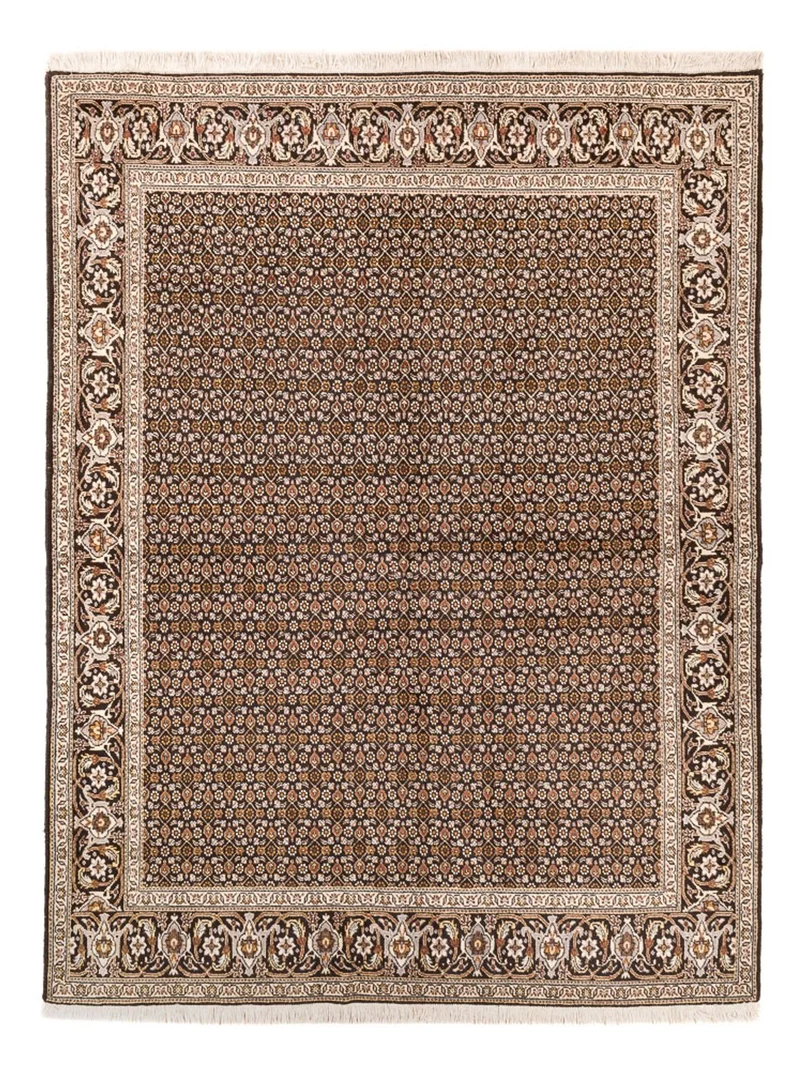 Täbriz - 40 Raj Teppich 154x195cm - Perserteppich - dunkelbeige