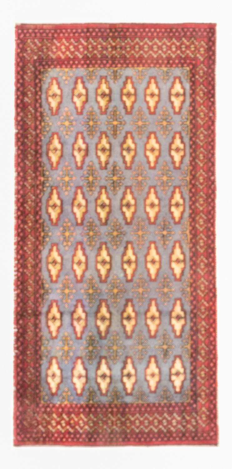 Turkaman Teppich 57x136cm - Orientteppich - hellblau