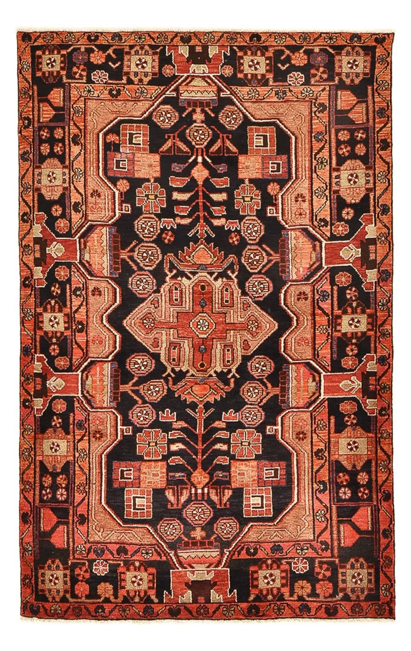 Nahavand Teppich 140x222cm - Perserteppich - hellrot