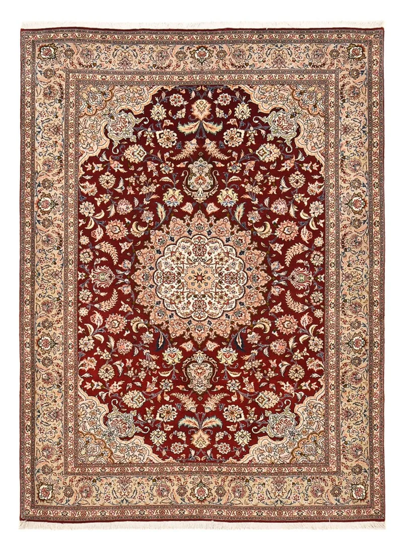 Täbriz - 50 Raj Teppich 172x240cm - Perserteppich - rot