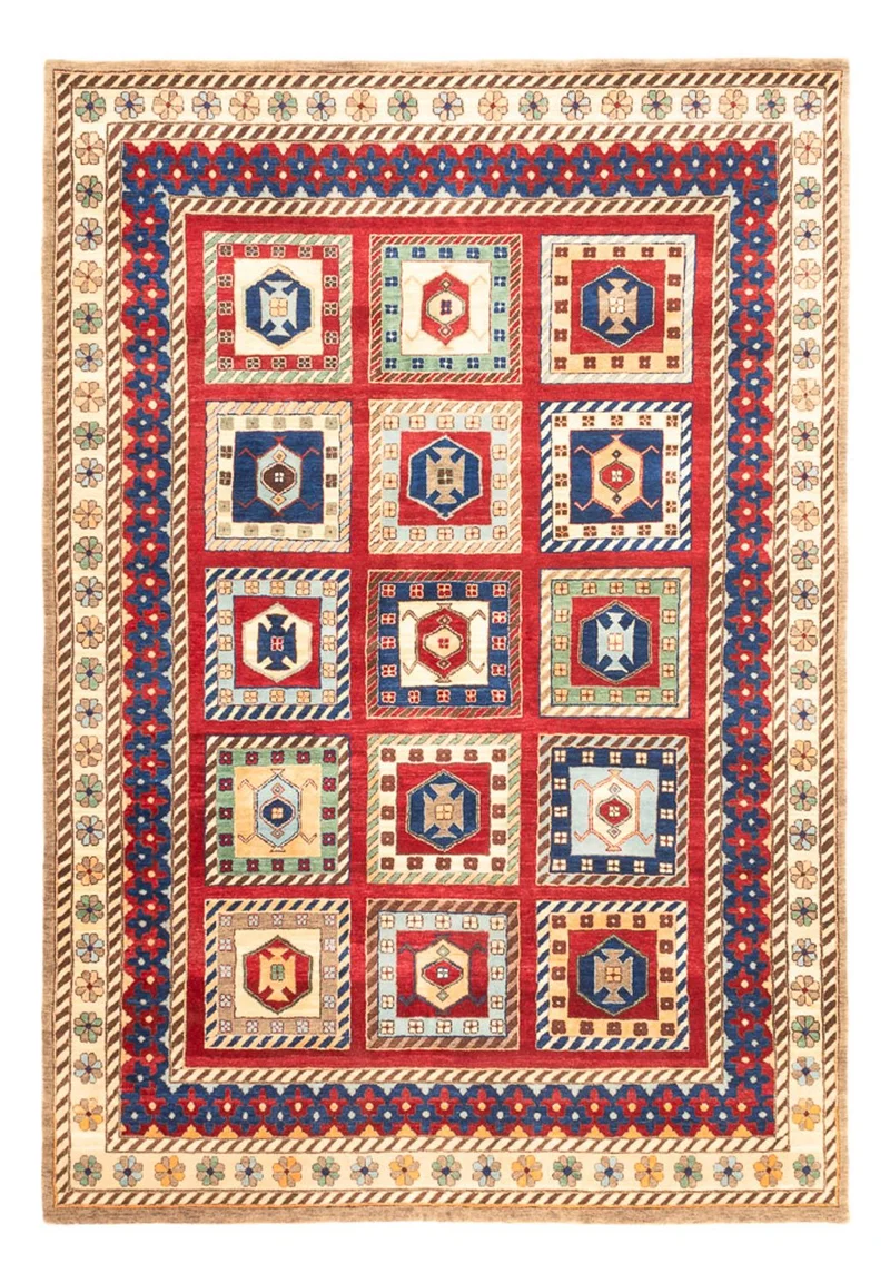 Indo Loribaft Teppich 168x241cm - Wollteppich - mehrfarbig
