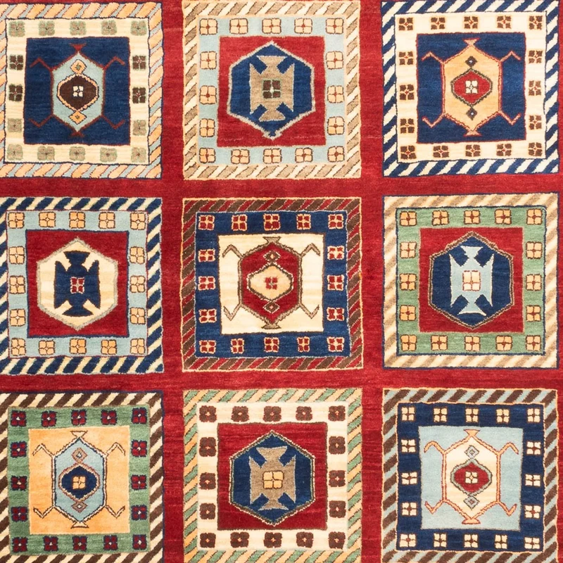 Indo Loribaft Teppich 168x241cm - Wollteppich - mehrfarbig
