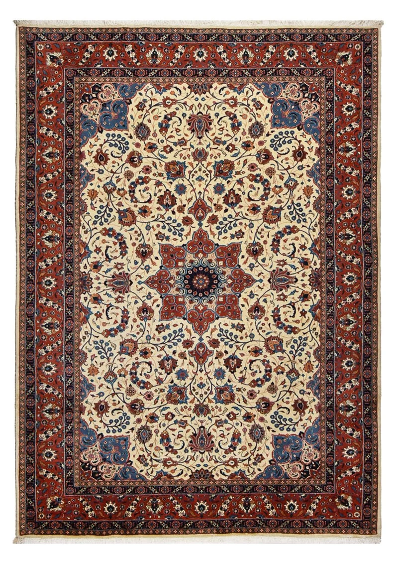 Ghom Teppich 210x292cm - Perserteppich - sand