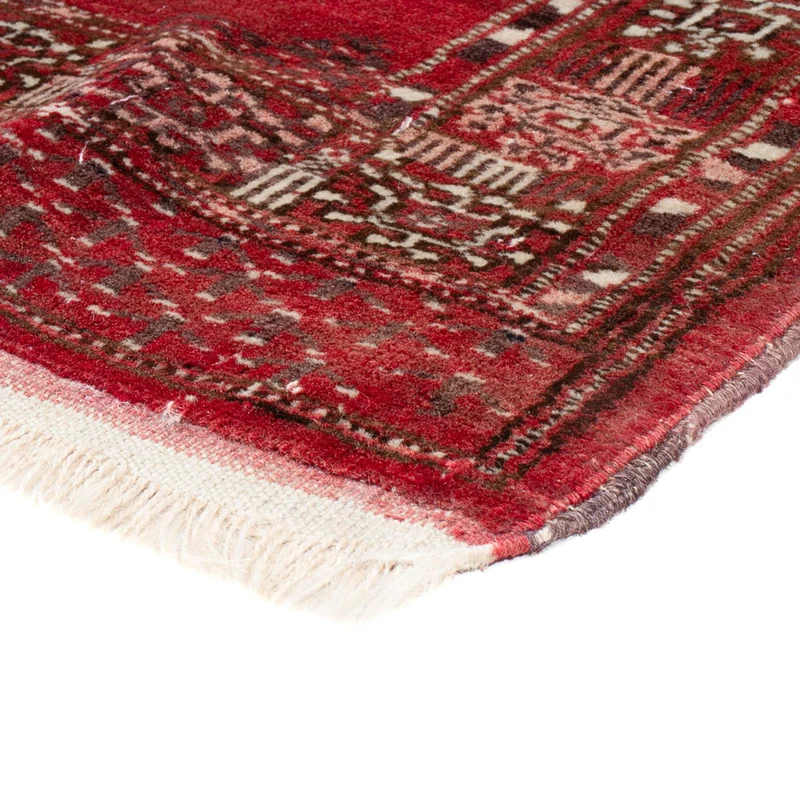Turkaman Teppich - 83 x 121 cm - dunkelrot