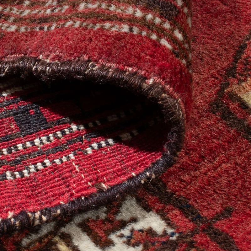 Turkaman Teppich - 83 x 121 cm - dunkelrot
