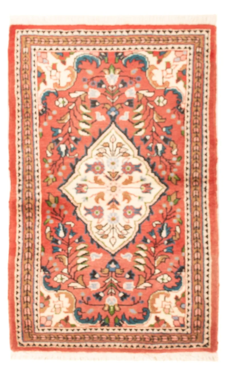 Hamadan Teppich 76x129cm - Perserteppich - hellrot