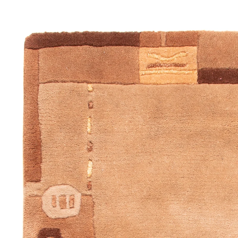 Nepal Teppich 60x90cm - Wollteppich - dunkelbeige