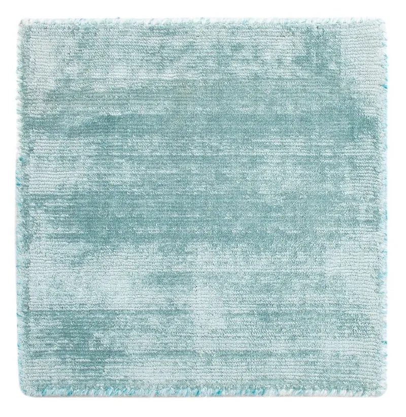 Viskose Teppich 30x30cm - hellblau