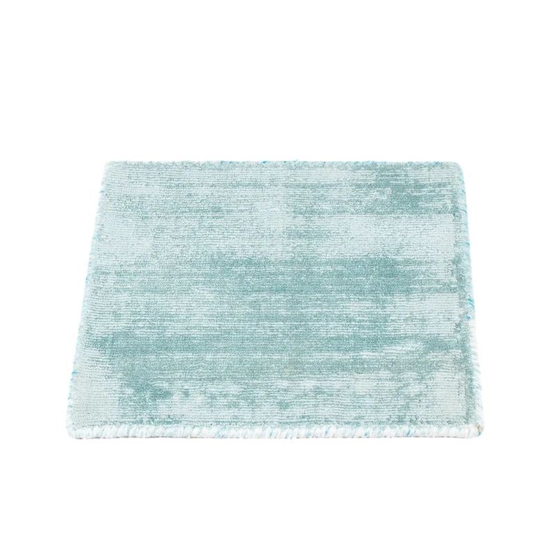 Viskose Teppich 30x30cm - hellblau
