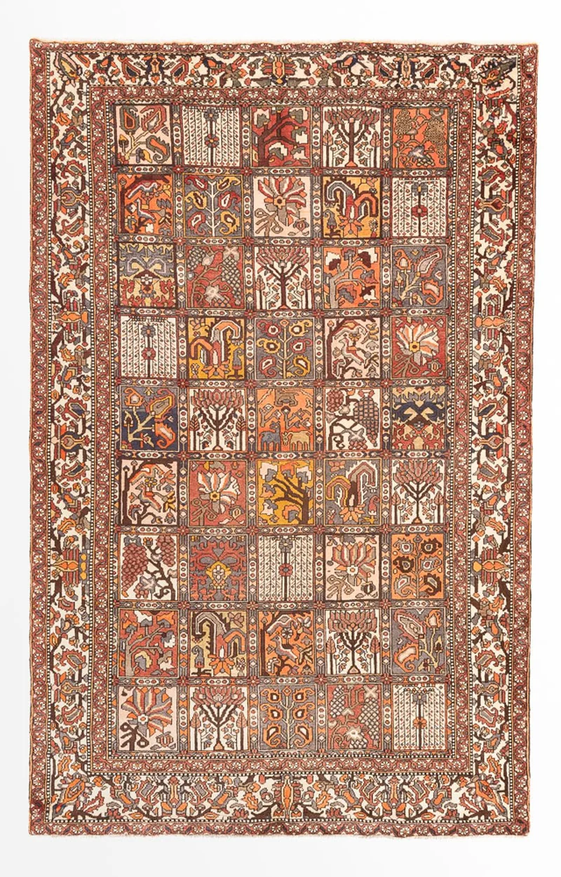 Bachtiar Teppich 210x302cm - Perserteppich - dunkelbeige