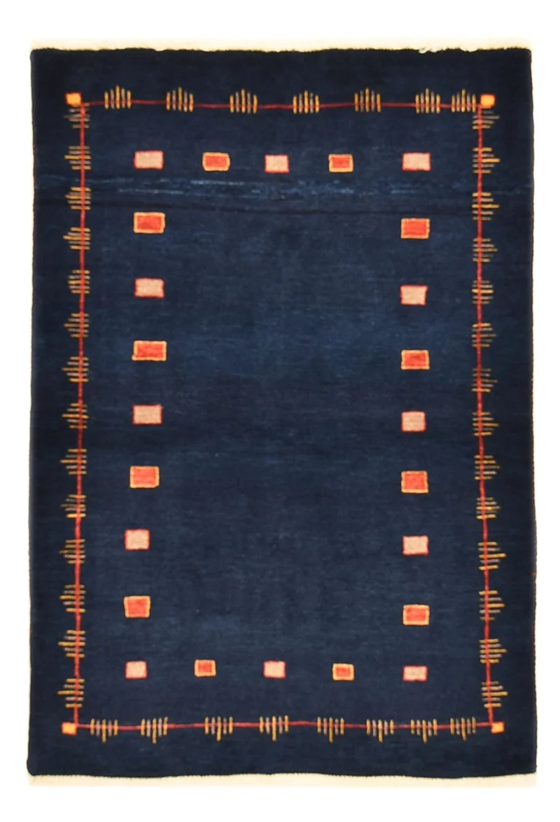 Loribaft Teppich Perser 110x143cm - Orientteppich - dunkelblau