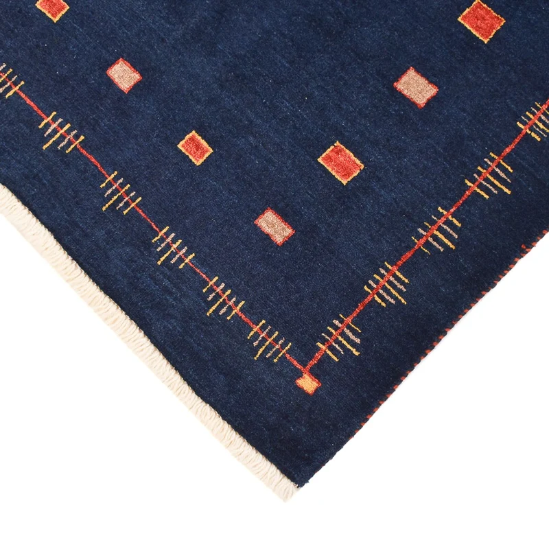Loribaft Teppich Perser 110x143cm - Orientteppich - dunkelblau