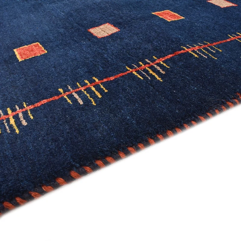 Loribaft Teppich Perser 110x143cm - Orientteppich - dunkelblau