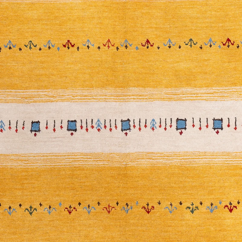 Loribaft Loom Teppich 170x240cm - Wollteppich - gold