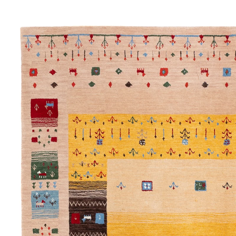 Loribaft Loom Teppich 170x240cm - Wollteppich - gold