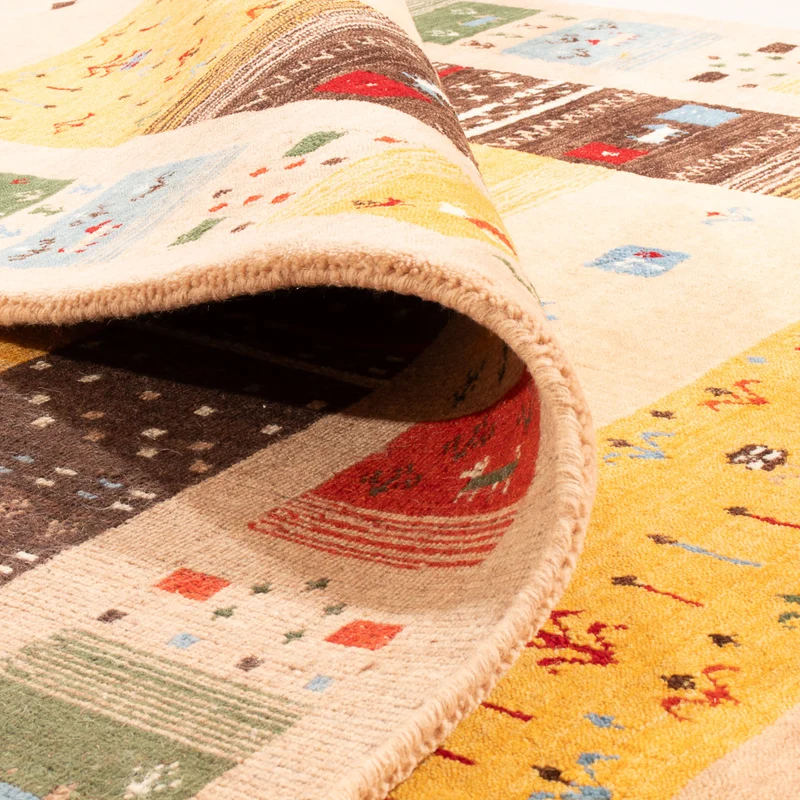 Loribaft Loom Teppich 170x240cm - Wollteppich - gold