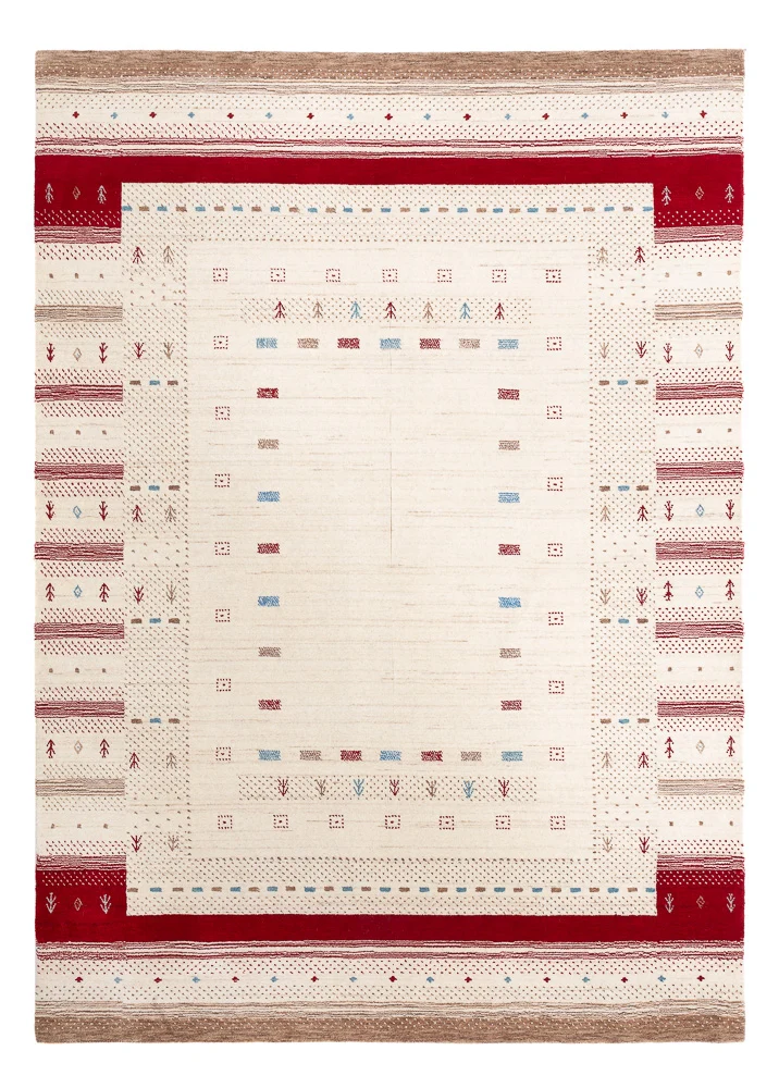 Loribaft Loom Teppich 170x240cm - Wollteppich - naturweiß