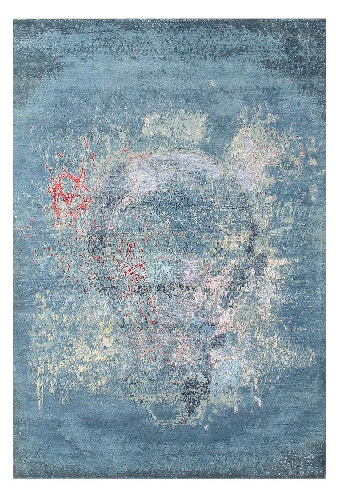 Designer Teppich 163x242cm - seeblau