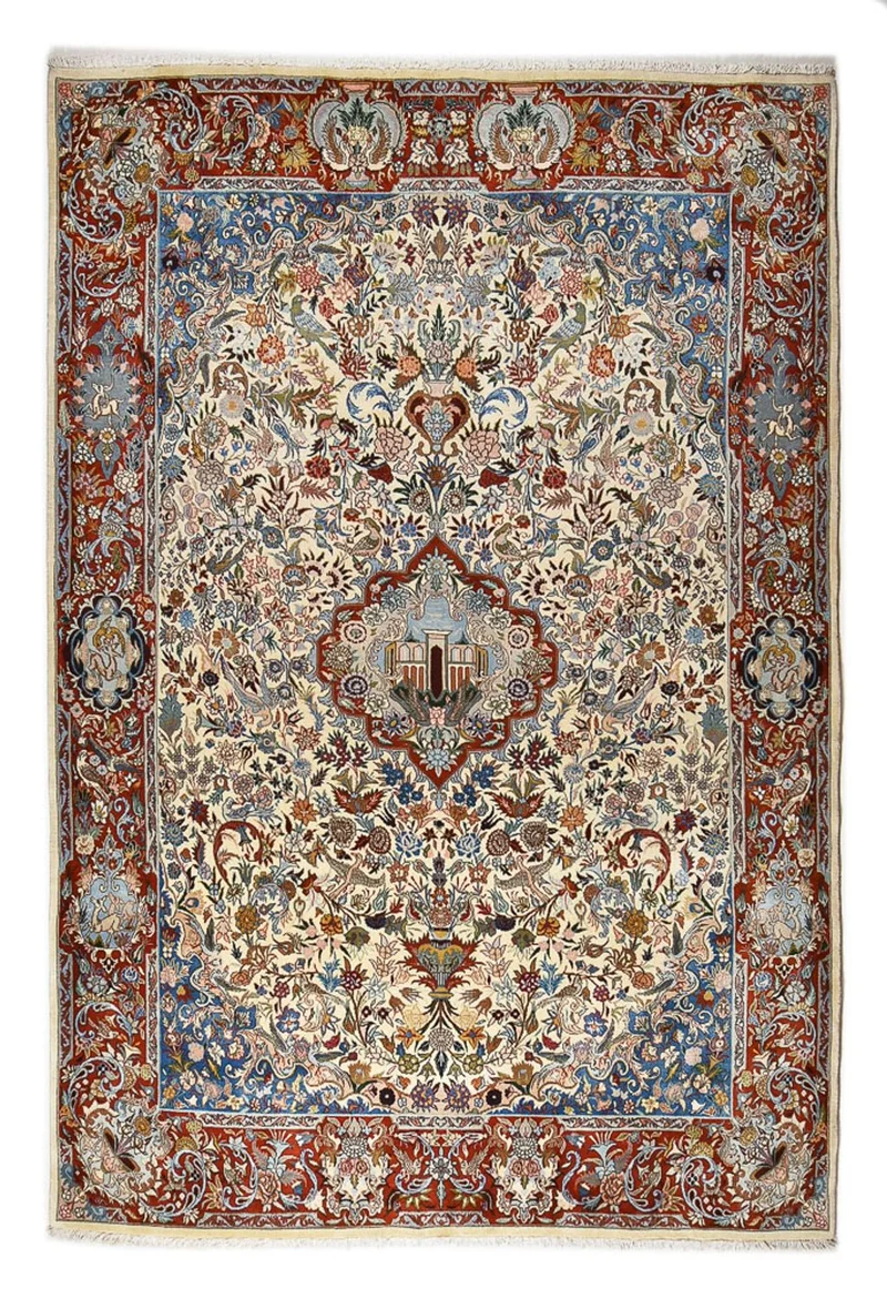 Keshan Teppich 259x373cm - Perserteppich - sand