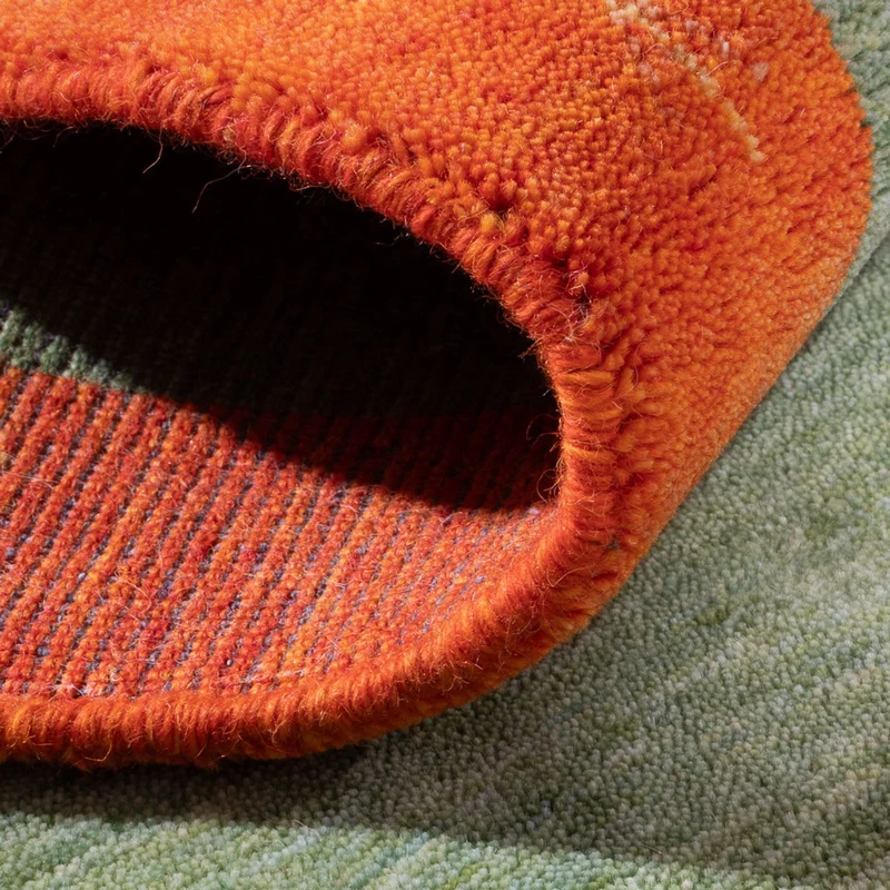 Gabbeh Teppich Indus 70x140cm - Wollteppich - hellgrün