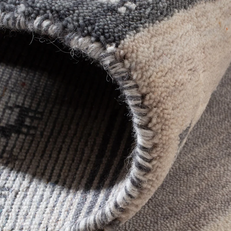 Gabbeh Teppich Indus 70x145cm - Wollteppich - hellgrau