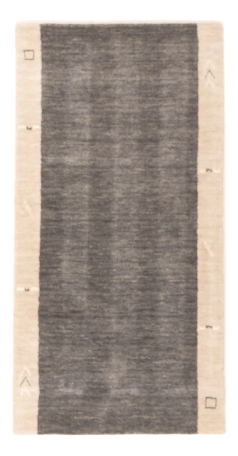 Gabbeh Teppich Indus 70x140cm - Wollteppich - grau
