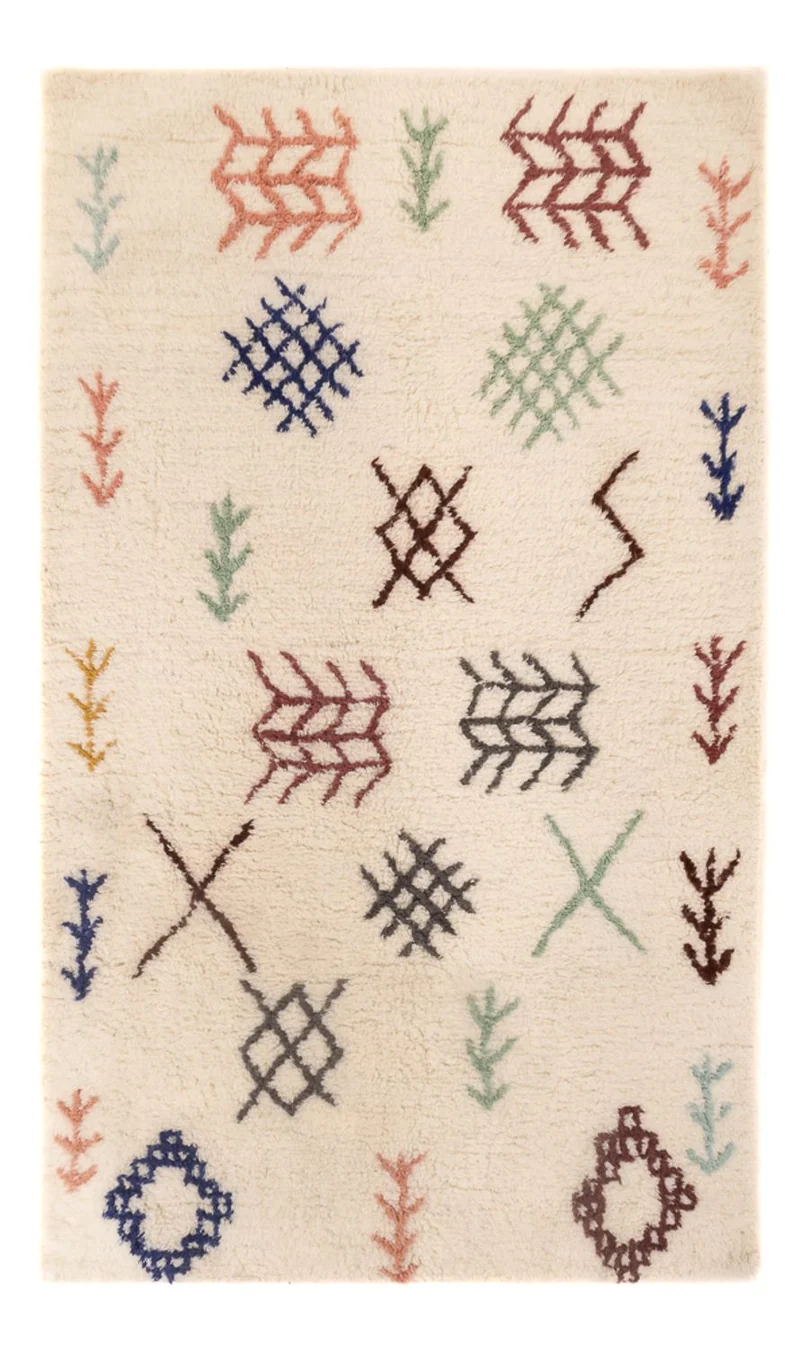 Berber Teppich 150x255cm - Wollteppich - mehrfarbig