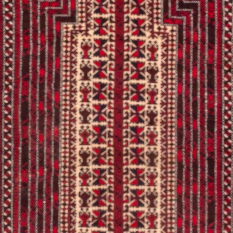 Belutsch Teppich quadratisch - 250 x 250 cm - dunkelrot