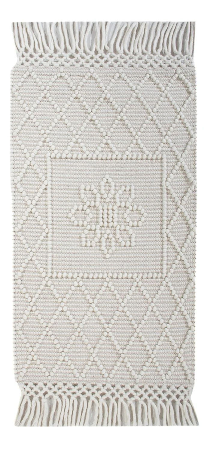 Wollteppich 60x93cm - hellgrau