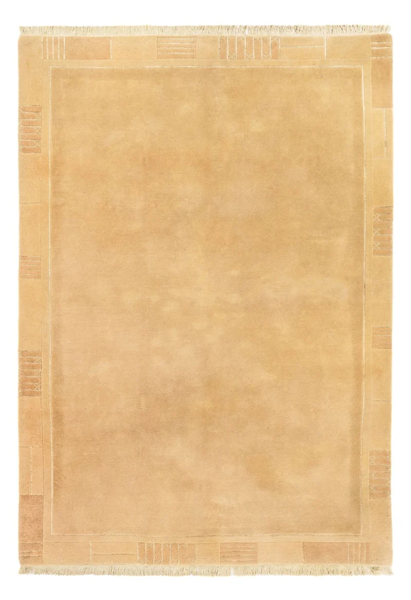 Nepal Teppich 166x242cm - Wollteppich - hellbeige
