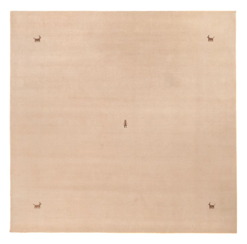 Gabbeh Teppich Softy 250x250cm - Wollteppich - beige